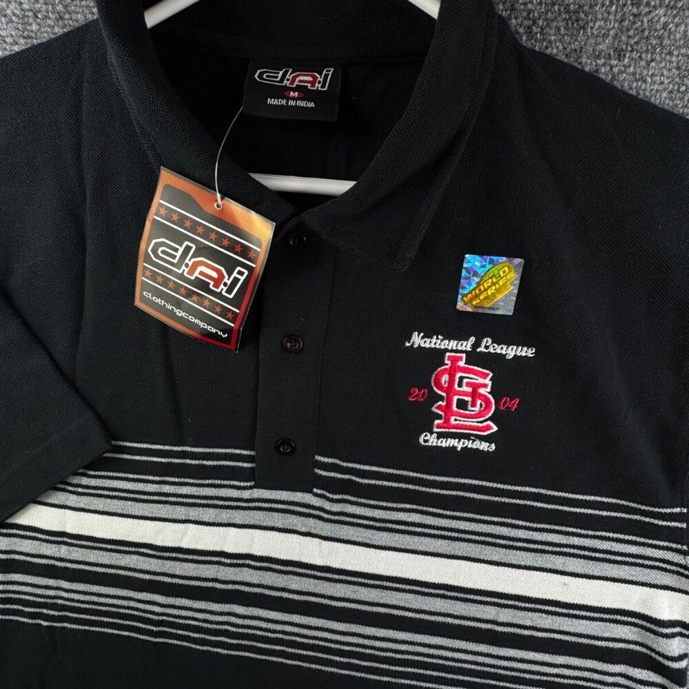 NWT St. Louis Cardinals Baseball 2004 MLB Black Short Sleeve Medium National